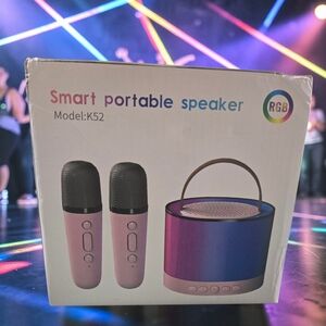 Smart Portable Speaker K52 with RGB Lighting - Blue